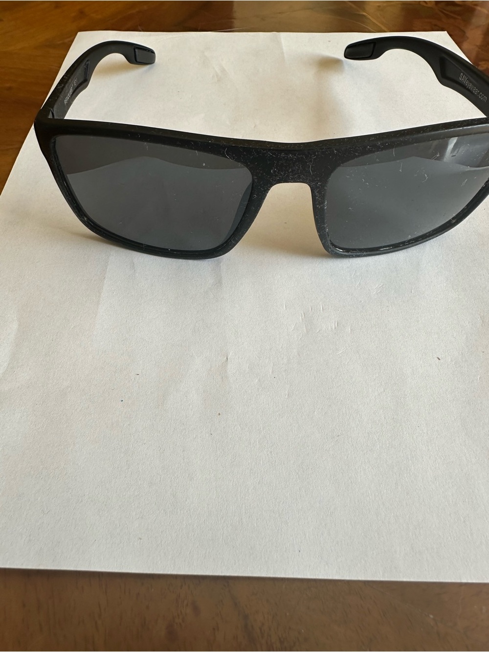 Men's Black Polarized Sport Wrap Sunglasses